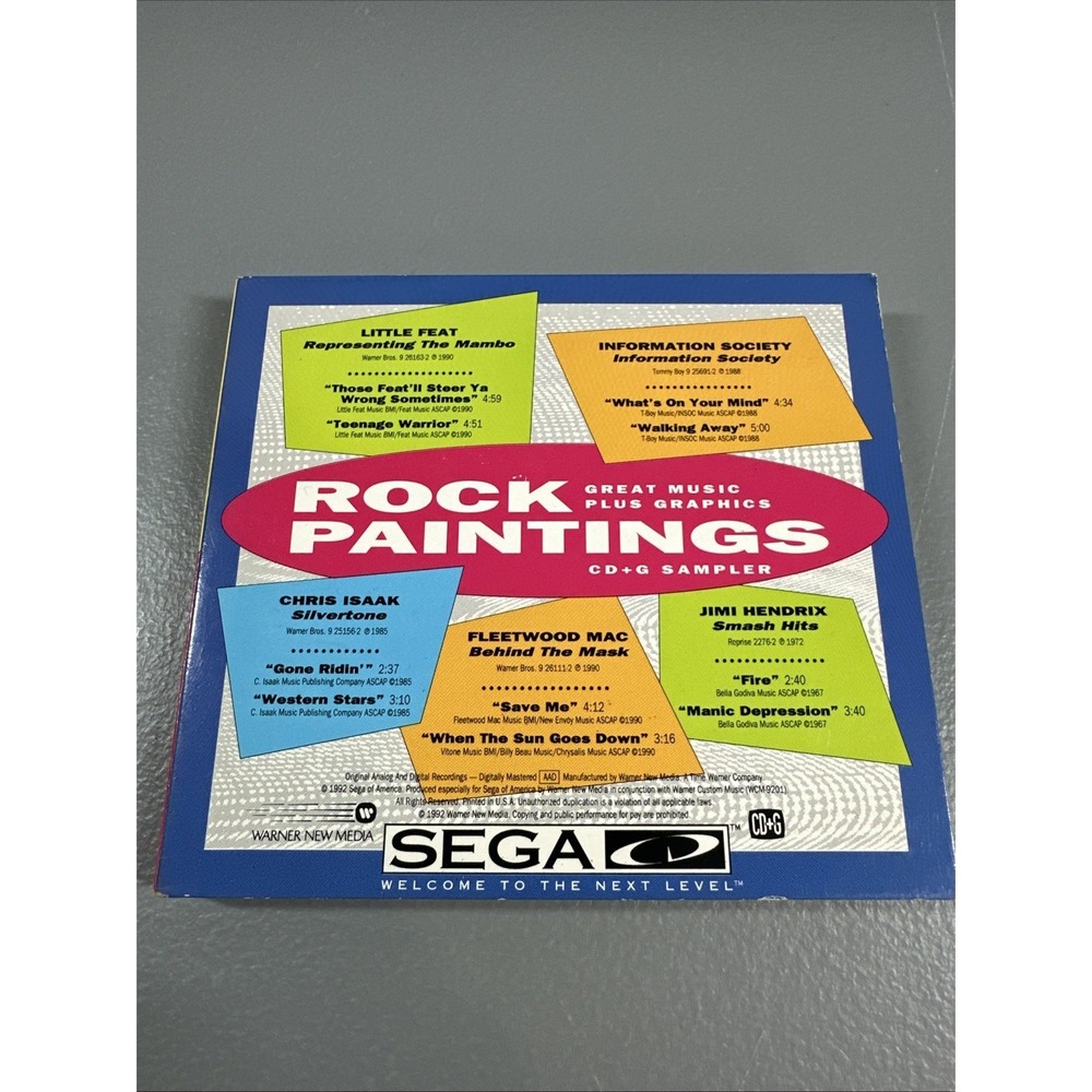 Rock Paintings/ Hot Hits Sega CD Complete In Box CIB Excellent